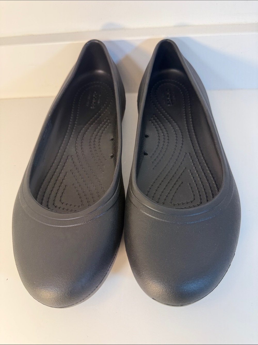 CROCS Women's Black At Work Slip-On Ballet Flats - Size 9